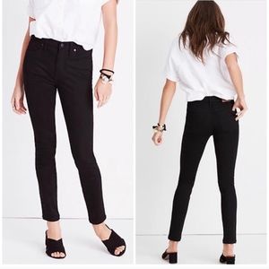 Madewell 9” high then rise black skinny jeans